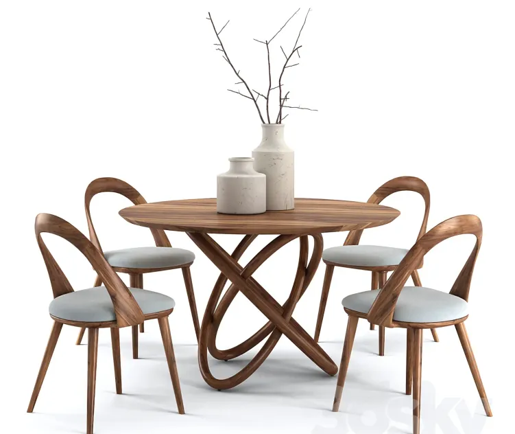 Norhor bergen round table walnut chair