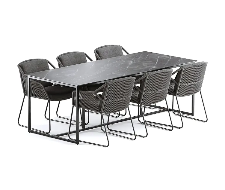 Outdoor garden woven dining