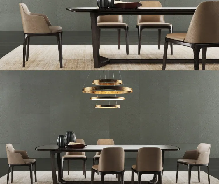 Poliform concorde table grace chair