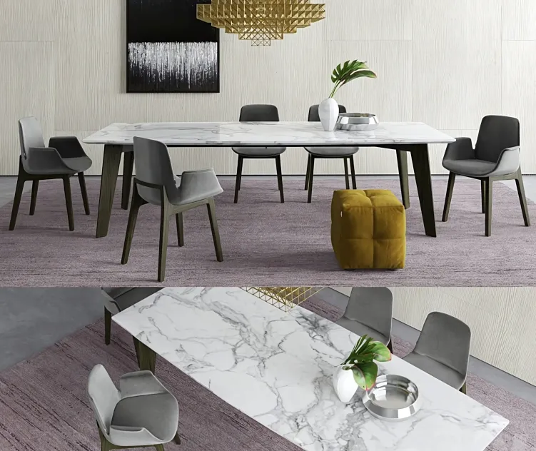 Poliform howard table ventura chairs