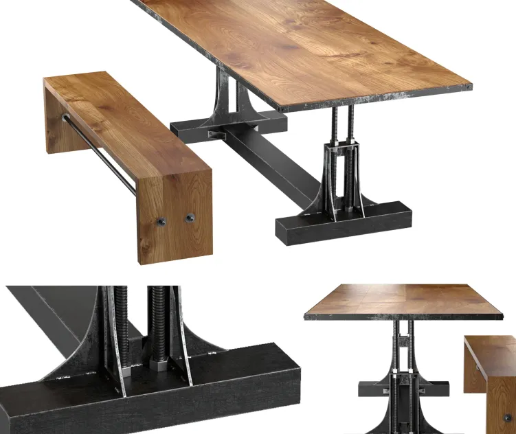 Post industrial table bench