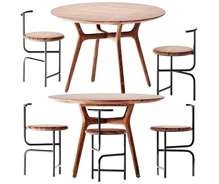 Ren Round Wooden Table by Stellar Works