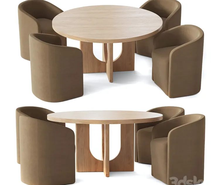 Rh breton round dining table