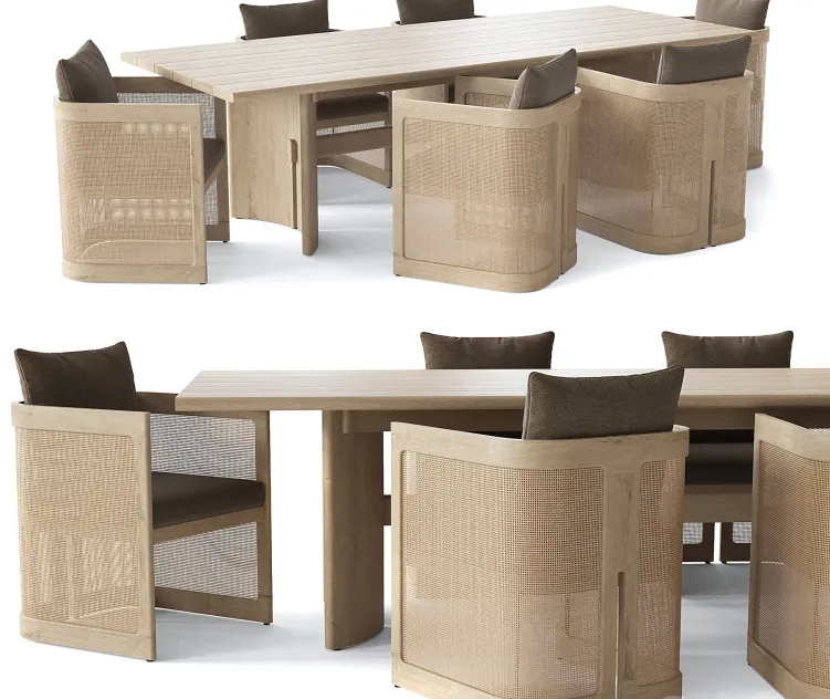 Rh trieste teak rectangular dining table