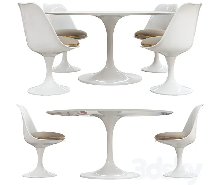 Saarinen tulip table chairs