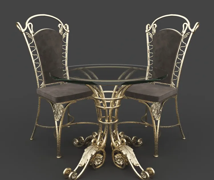 Table chair forged