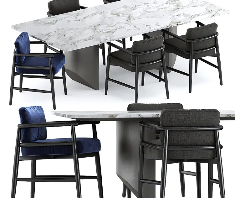 Teresina chair by meridiani wedge table by minotti