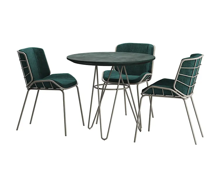 Traba skin met red chair table giacomo cattani