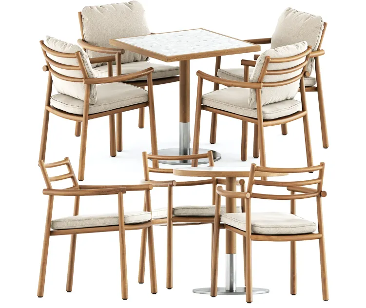 Ukiyo armchair by tribu and briscola table by miniforms
