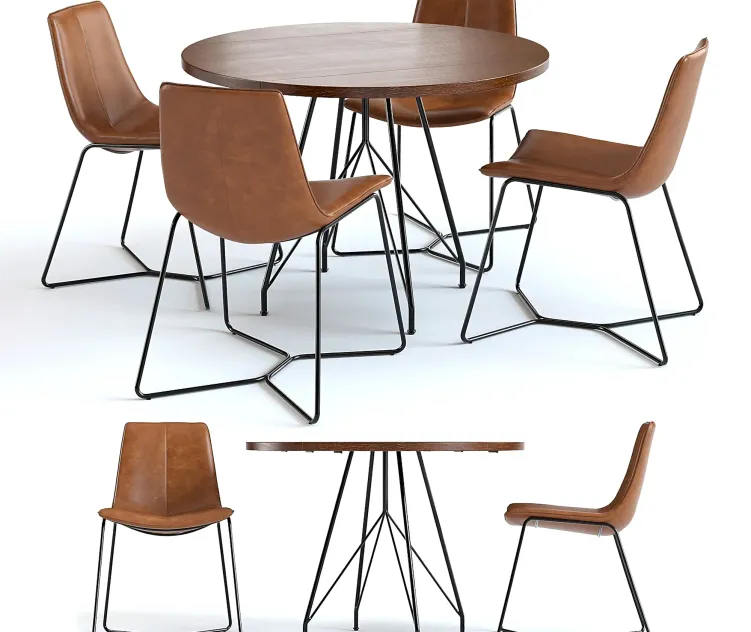 West elm jules table slope chairs