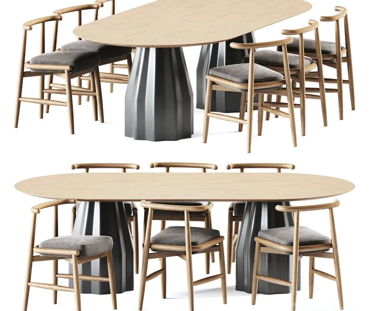 Wooden burin table by meridiani