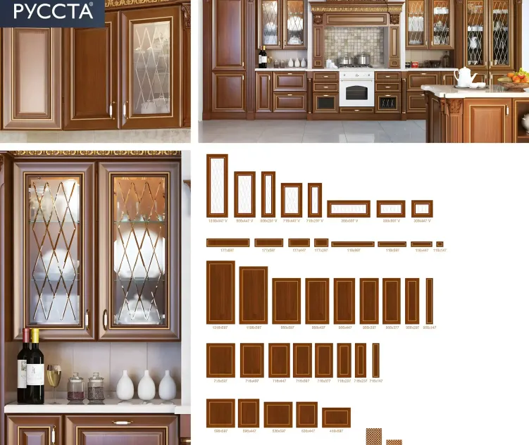 Facade systems for kitchen cabinet furniture