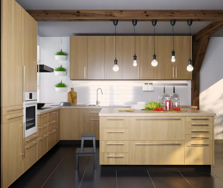 Ikea kitchen ekestad oak