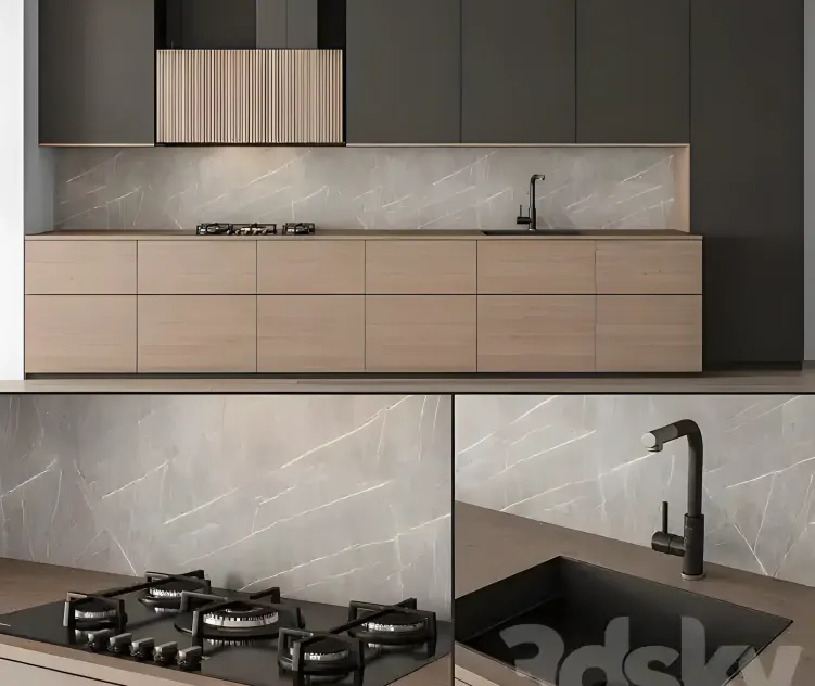 Kitchen modern black wood