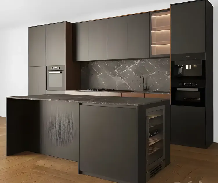 Kitchen modern black wood