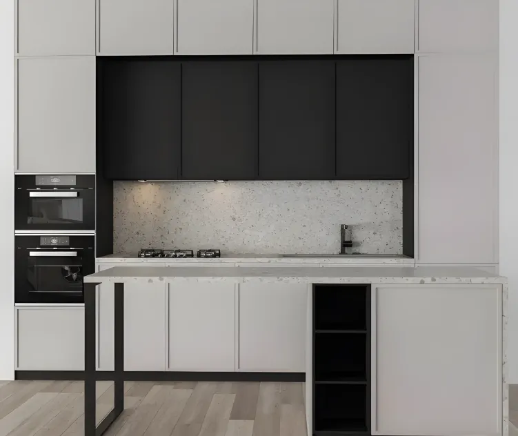 Kitchen modern cream black