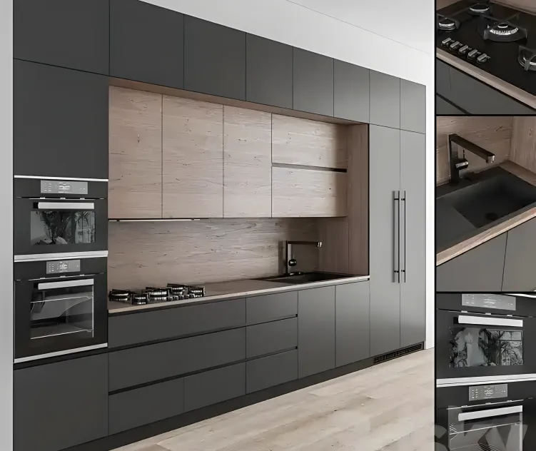 Kitchen modern wood black