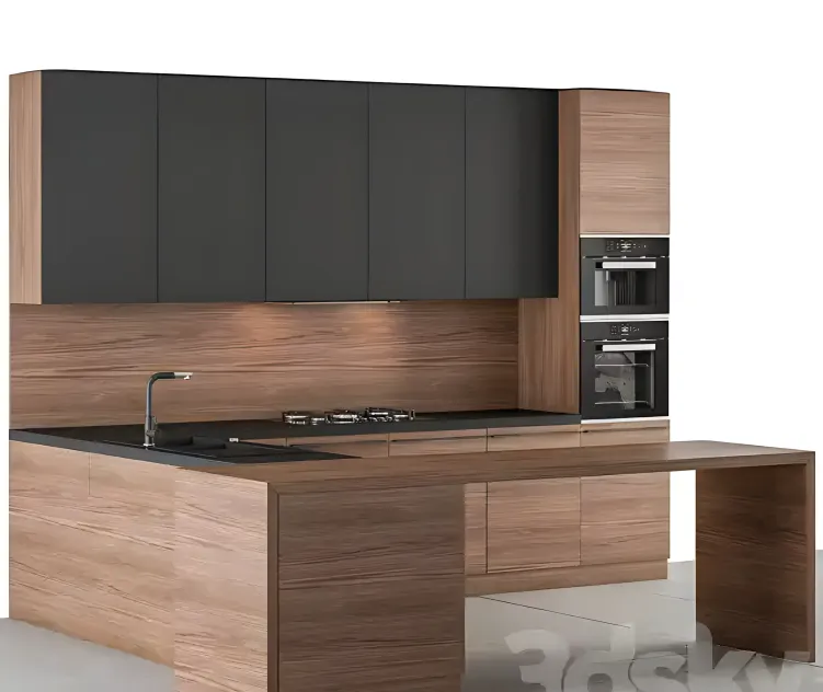Kitchen modern wooden black