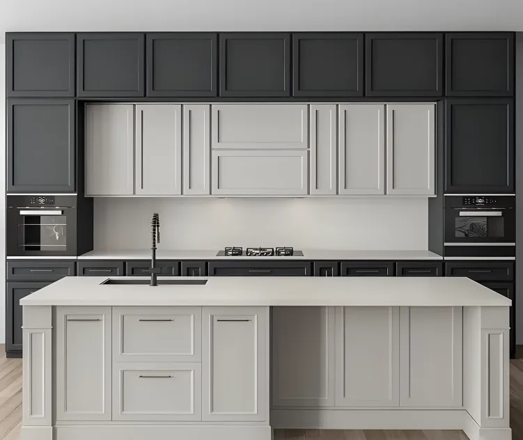 Kitchen neo classic navy blue white