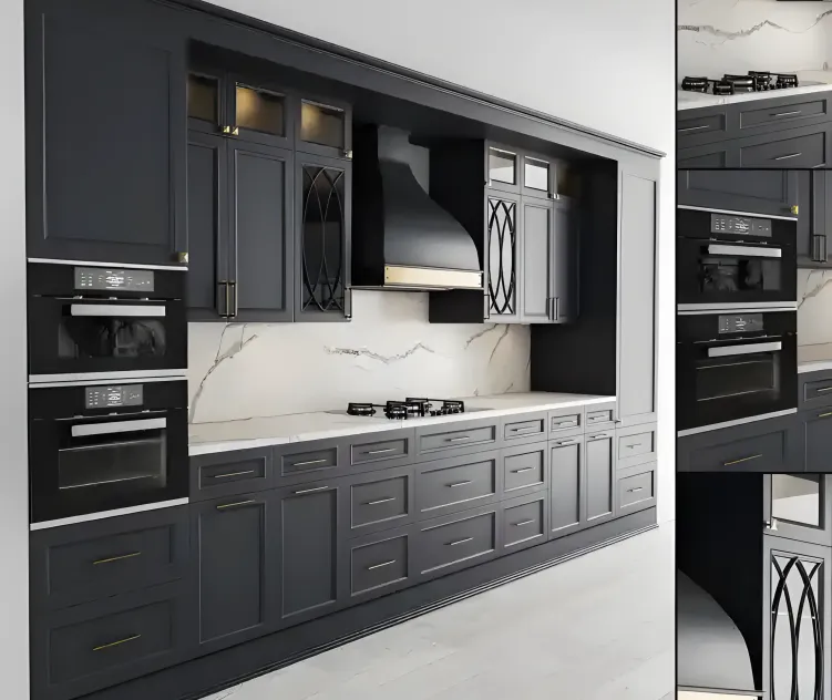Kitchen neoclassic dark gray