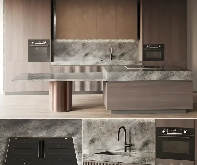 Modern style kitchen with island kitchen