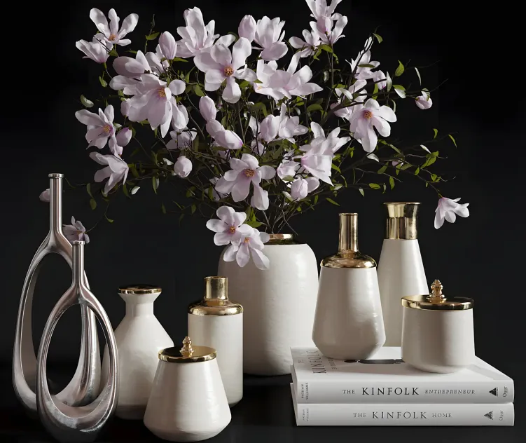 Decoration magnolia vases