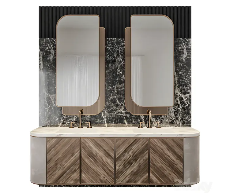 Luxury marble wood bathroom