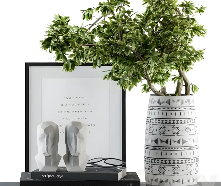 Decorative green bouquet set