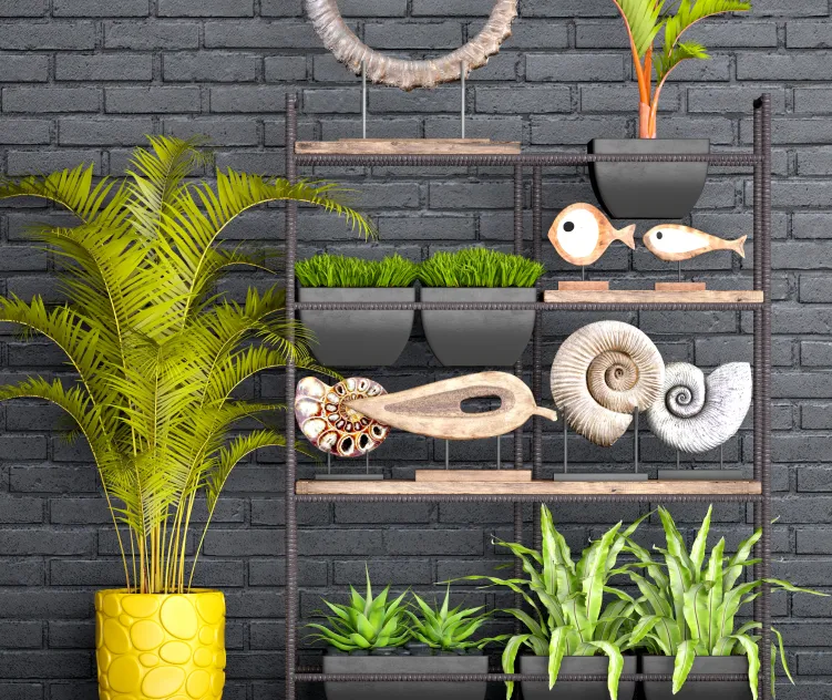 Decorative with black brickwork decor