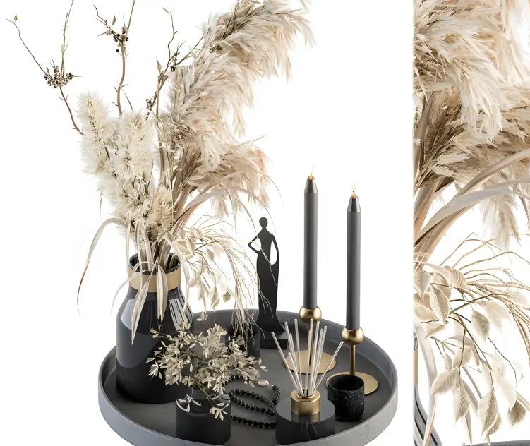 Decorative with bouquet in tray set