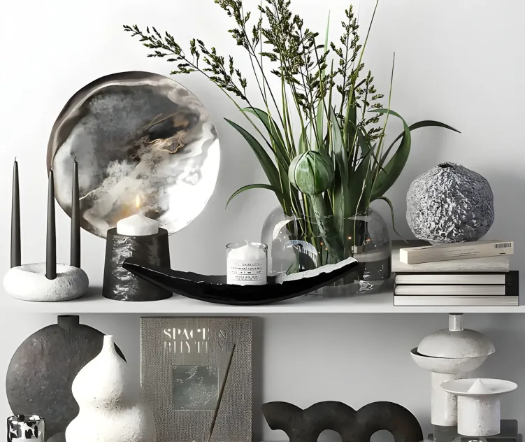Decorative with ceramic bouquet
