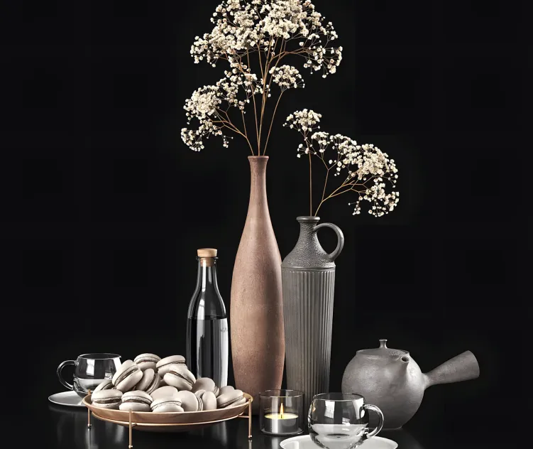 Decorative with gypsophila macaroons