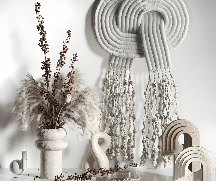 Decorative with macrame