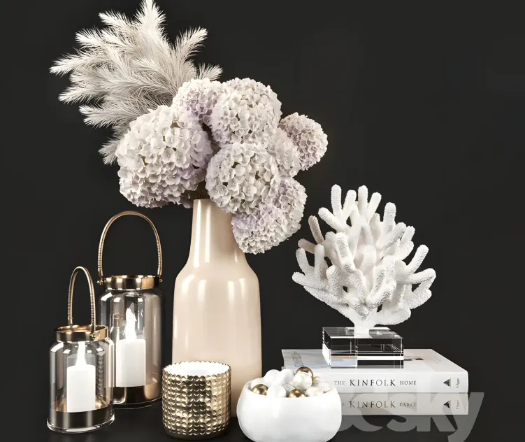 Dry flower coral decoration