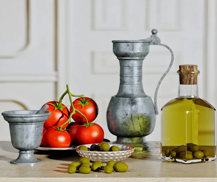 Olive oil decorative set