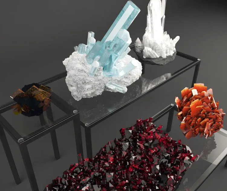 Set of crystals