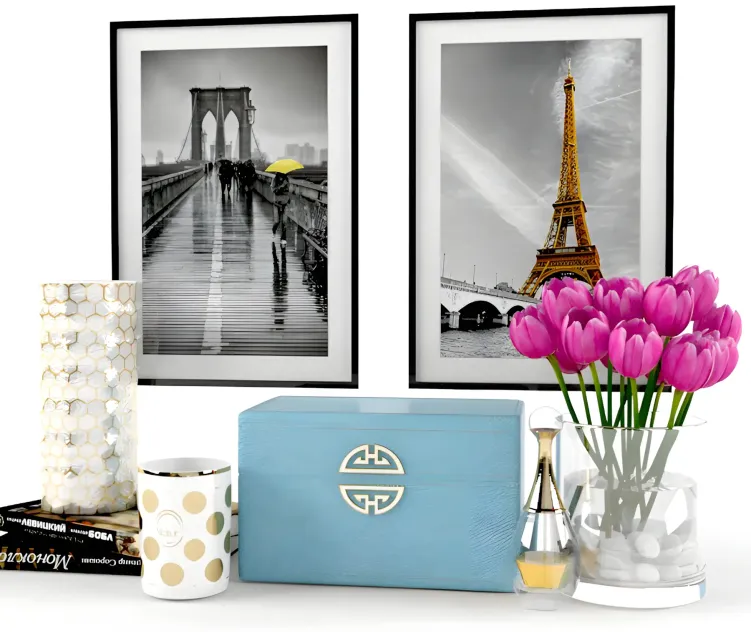 Set with tulips