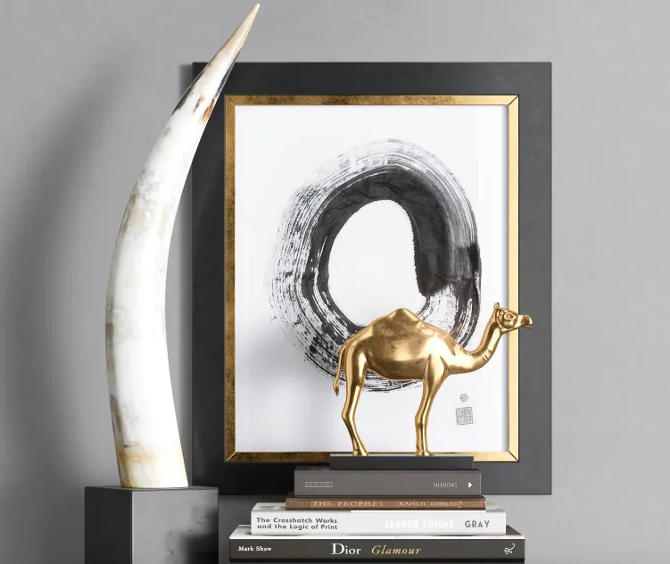 William sonoma yak horn on black stand