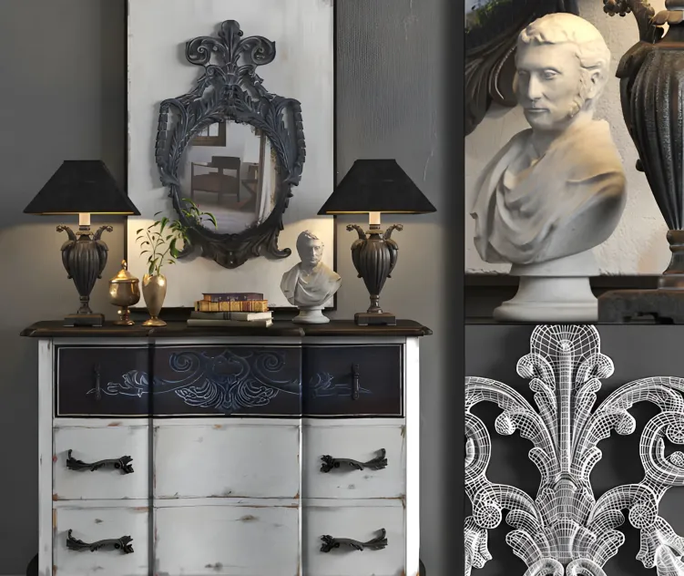 Dresser with mirror guildmaster