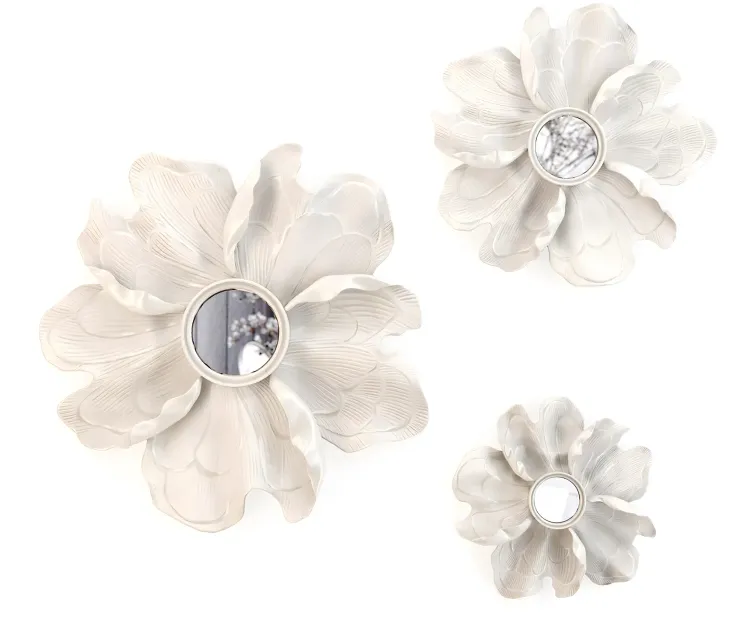 Hp decor wall decor white flower mirror