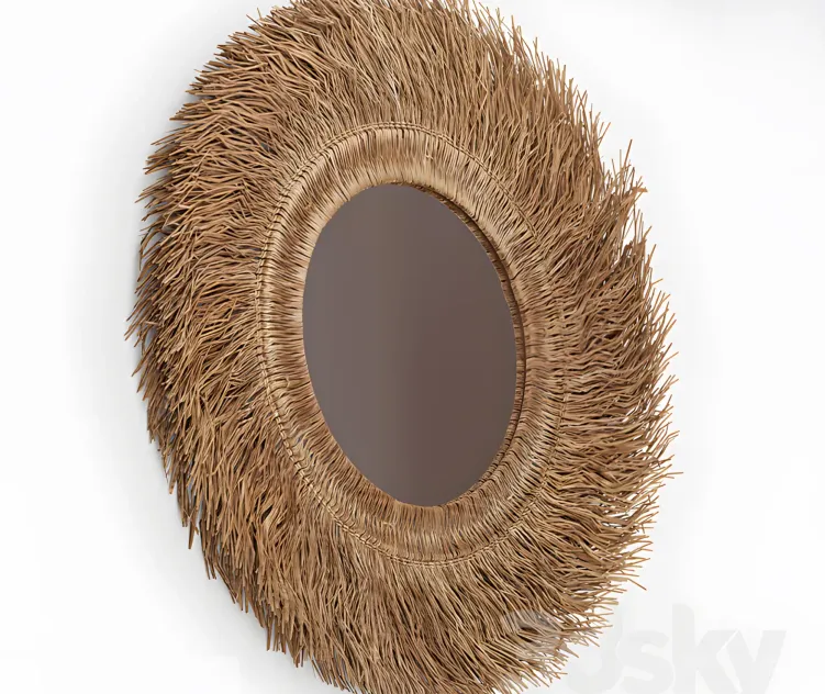 Loully rattan sisal mirror