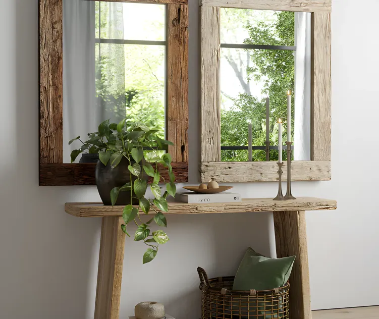 Rh reclaimed railroad ties mirror