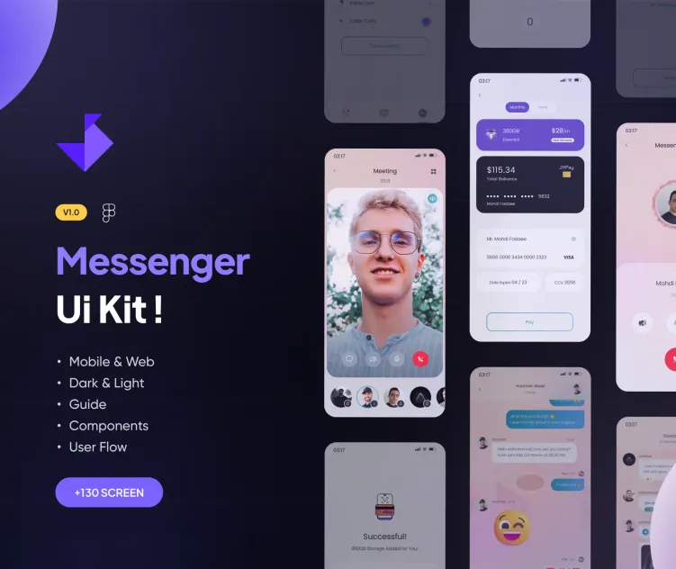 Messenger Mobile and Desktop App UI Kit