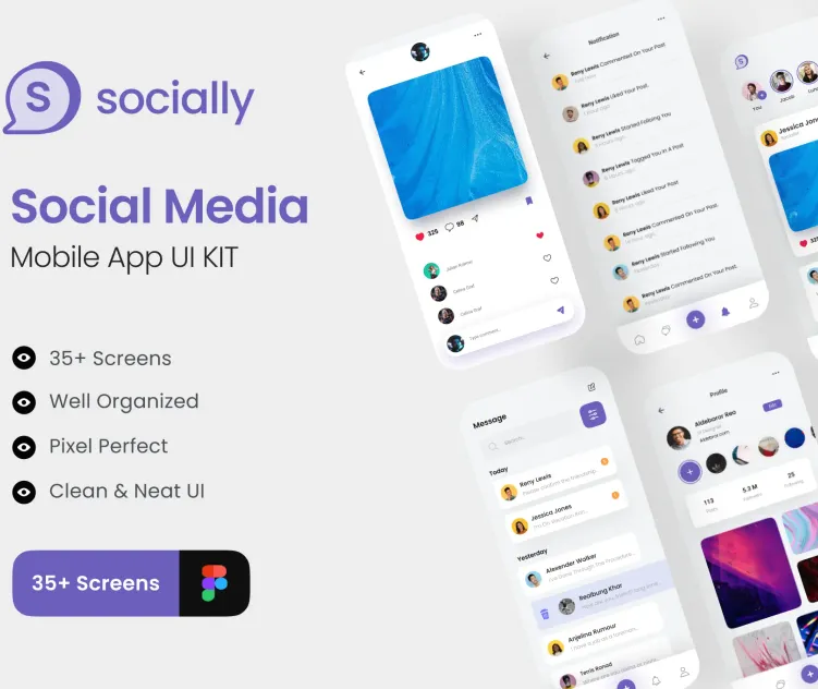 Socially Social Media App UI Kit
