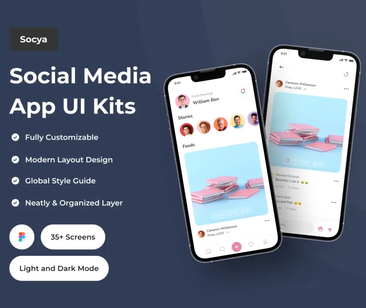 Socya social media app ui kit