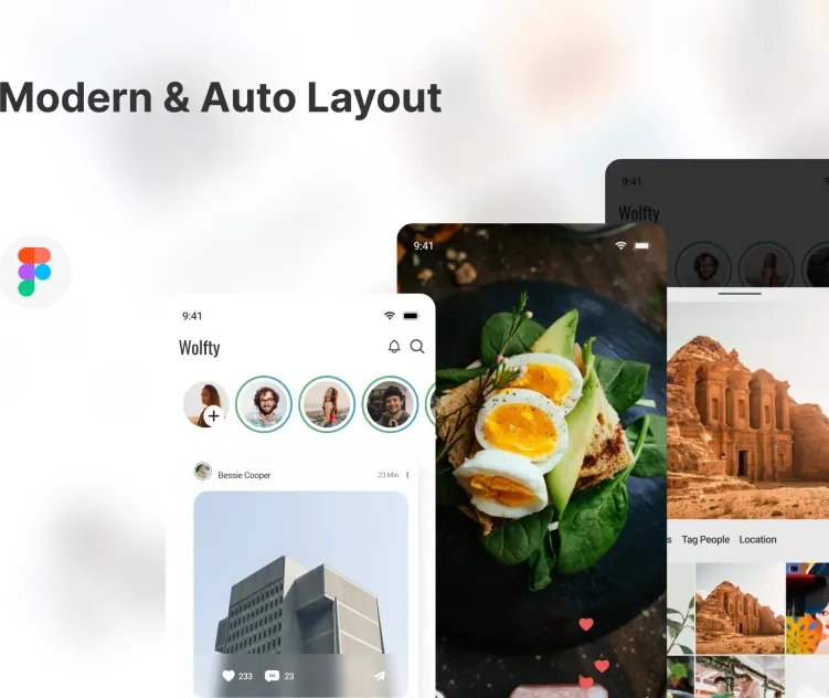 Wolfty Social Media UI Kit