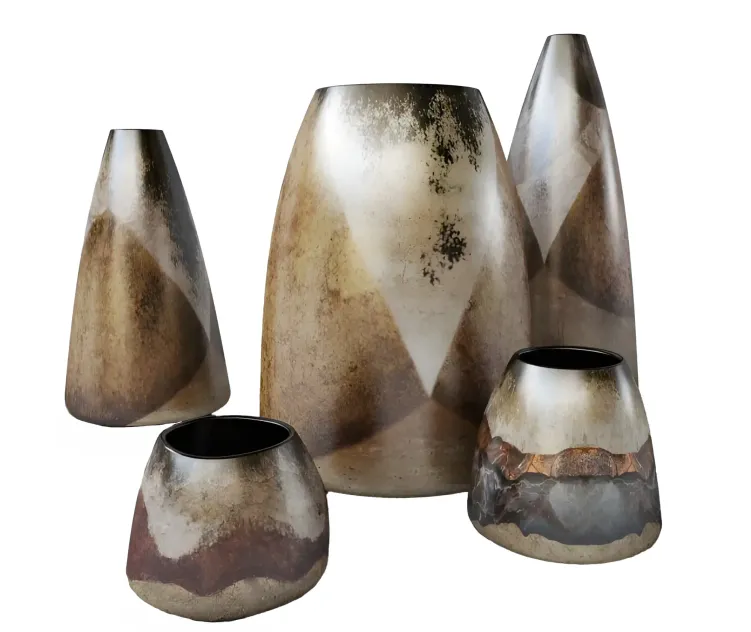 A collection of vases woodfired conic collection