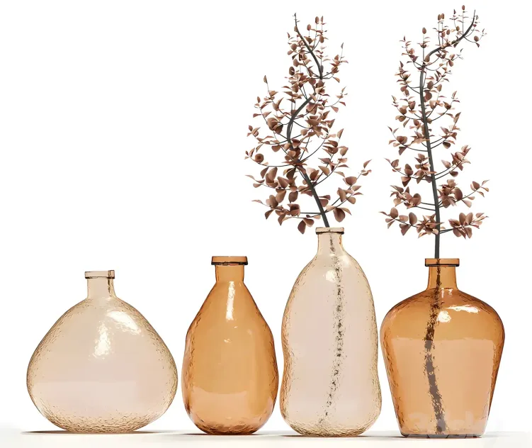 Crate barrel amber glass vases