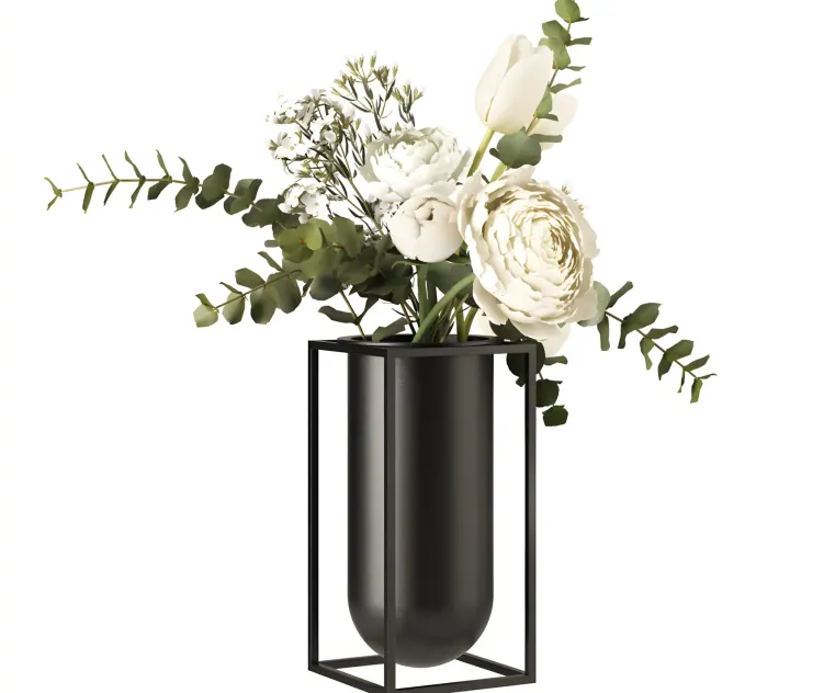 Kubus lolo vase with flowers by lassen