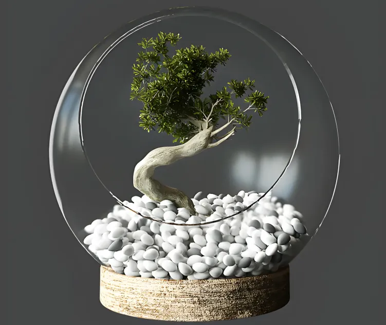 Little tree in glass globe